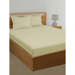 My Room Cream 100% Cotton 300 TC King Bedsheet with 2 Pillow Covers-picture-38