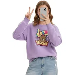 My Swag Womens Warm Fleece Printed Sweatshirt | Stylish Comfortable Winter Pullover | Relaxed Fit Full Sleeve Top for Girls, Office Casual, College-picture-11