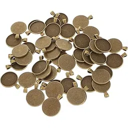 myaddiction 50 pcs Blank Round Bezel Tray Base 25mm Cabochon Necklace Pendants Bronze-picture-41