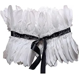 myaddiction False Feather Shrug Capes Plume Gothic Feather Tops for Halloween Aldult White Clothing Shoes & Accessories | Womens Accessories | Scarves & Wraps-picture-38