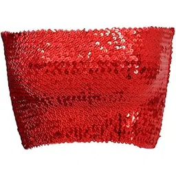 MYADDICTION Women Sequin Off Shoulder Tube Top Blouse Stretchy Chest Wrap Party Vest Red Clothing, Shoes & Accessories | Dancewear | Adult Dancewear | Belly Dancing-picture-11