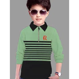 MYEONN Boys Typography Striped Polo Collar T-shirt-picture-24