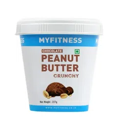 MYFITNESS Chocolate Peanut Butter Crunchy 227g | 23g Protein | Tasty & Healthy Nut Butter Spread | Dark Chocolate | Vegan | Cholesterol Free, Gluten Free | Crunchy & Nutty Peanut Butter | Zero Trans Fat-picture-11