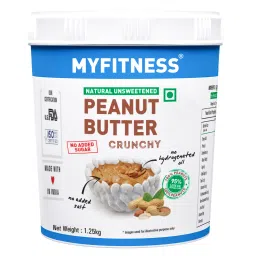 Myfitness Unsweetened Natural Peanut Butter Crunchy 1.25kg | Single Pack | 32g Protein | 100% Roasted Peanuts | Tasty Nut Butter Spread | Vegan | No Added Sugar & Salt | No Hydrogenated Oil | Zero Cholesterol-picture-16