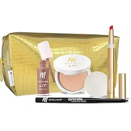 MyGlamm As Glamm As It Gets Makeup Pouch Kit (Pack of 4) | Full Makeup Set with Black Kohl Kajal, Compact Powder, Long Lasting Matte Lipstick & Nail Polish | Perfect Makeup Gift Set For Women-picture-34