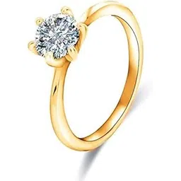myki Artistic Stylish Delicate Solitaire Gold Plated Adjustable Ring For Women & Girls-picture-32