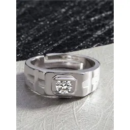 MYKI Men 92.5 Sterling Silver CZ-Studded Sterling Silver Finger Ring-picture-13