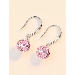 MYKI Silver-Plated Contemporary CZ Stone Studded Drop Earrings-picture-25