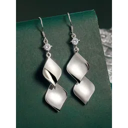 MYKI Silver-Plated Contemporary Drop Earrings-picture-33