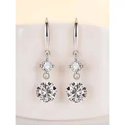 MYKI Silver-Plated Contemporary Drop Earrings-picture-25