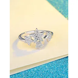 MYKI Silver-Plated Cubic Zirconia-Studded Ring-picture-18