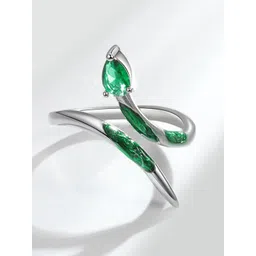 MYKI Silver-Plated CZ Studded Finger Ring-picture-41