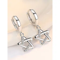 MYKI Silver-Toned Contemporary Drop Earrings-picture-35