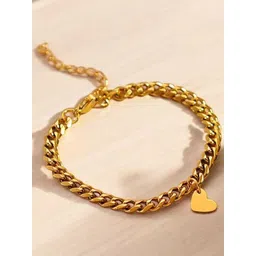 MYKI Stainless Steel Gold-Plated Anti-Tarnish Heart Wraparound Bracelet-picture-40