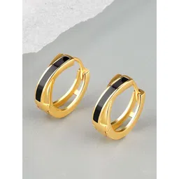 MYKI Stainless Steel Gold-Plated Contemporary Hoop Earrings-picture-35