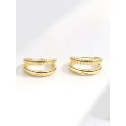 MYKI Stainless Steel Gold-Plated Contemporary Hoop Earrings-picture-38