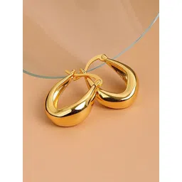 MYKI Stainless Steel Gold-Plated Contemporary Hoop Earrings-picture-37