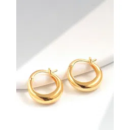 MYKI Stainless Steel Gold-Plated Contemporary Hoop Earrings-picture-22