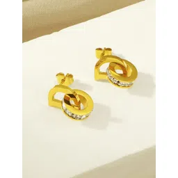 MYKI Stainless Steel Rose Gold-Plated Contemporary Studs-picture-29