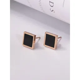 MYKI Stainless Steel Rose Gold Plated Square Stud Earrings-picture-35
