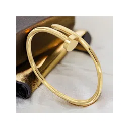 MYKI Unisex Nail Design Gold-Plated Cuff Bracelet-picture-16