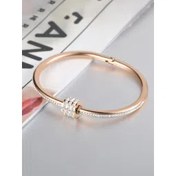 MYKI Women Rose Gold-Plated Cubic Zirconia Bangle-Style Bracelet-picture-29