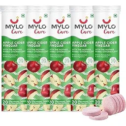 mylo care Mylo Apple Cider Vinegar Tablets for Weight Loss | Effervescent ACV Tablets | With Vitamin B6 and B12 | 100% Natural (Pack of 5)-picture-36