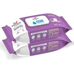 Mylo Baby Gentle Baby Wipes (With Lid - Pack of 2), Moisturizing Baby Wipes with 98% Pure Water, Organic Coconut Oil & Neem (80 wipes x 2 packs) | Vitamin E, Aloe Vera | No Parabens, No Alcohol-picture-32