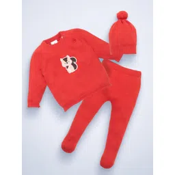 Mylo Kids Baby Winter Wear Full Sleeves Sweater & Footed Pant Set with Cap-picture-26
