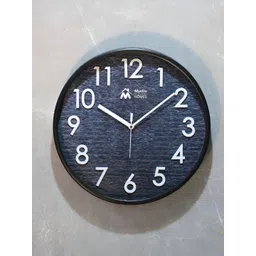 Myntra Elegant Homes 12" Embossed Dial Wall ClockWhite & Blue Contemporary Wall Clock image 3