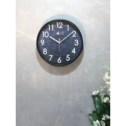 Myntra Elegant Homes 12" Embossed Dial Wall ClockWhite & Blue Contemporary Wall Clock image 2