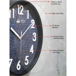 Myntra Elegant Homes 12" Embossed Dial Wall ClockWhite & Blue Contemporary Wall Clock image 5