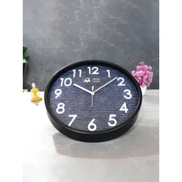 Myntra Elegant Homes 12" Embossed Dial Wall ClockWhite & Blue Contemporary Wall Clock image 1