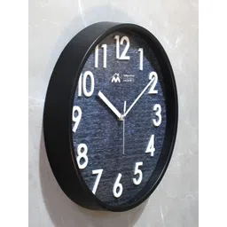 Myntra Elegant Homes 12" Embossed Dial Wall ClockWhite & Blue Contemporary Wall Clock image 4