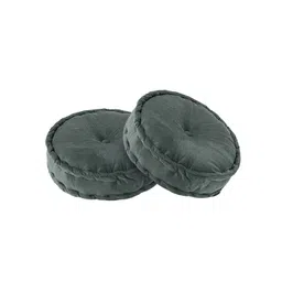 Myntra Elegant Homes 2Pcs Grey General Support Velvet Chair Pads-picture-13