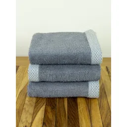 Myntra Elegant Homes 3 Pieces Grey Melange Organic Bamboo 550 GSM Face Towels-picture-36