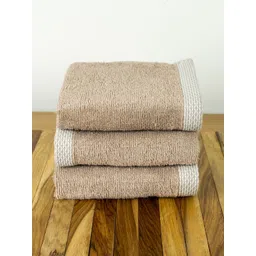 Myntra Elegant Homes 3Pcs Beige Organic Bamboo 550 GSM Face Towels-picture-30