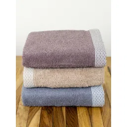 Myntra Elegant Homes 3Pcs Brown & Beige Organic Bamboo 550 GSM Face Towels-picture-13