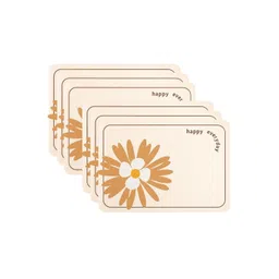 Myntra Elegant Homes 6Pcs Orange-Colored Patterned Waterproof Anti-Slip Table Placemats-picture-18