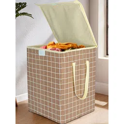Myntra Elegant Homes 75 L Foldable Laundry Basket for Clothes Storage with Lid-image-30