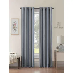 myntra elegant homes Aura Blue & Grey 2 Pieces Printed Black Out Long Door Curtains-picture-29
