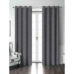 myntra elegant homes Aura Charcoal & Grey 2 Pieces Black Out Door Curtain-picture-19