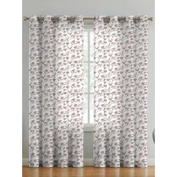 myntra elegant homes Aura Coffee Brown 2 Pieces Floral Printed Door Curtain-picture-13