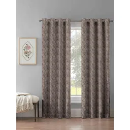 myntra elegant homes Aura Coffee Brown & Taupe Set of 2 Room Darkening Long Door Curtain-picture-24