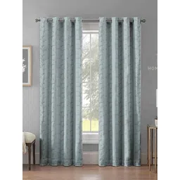 myntra elegant homes Aura Green & Brown 2 Pieces Black Out Long Door Curtain-picture-16