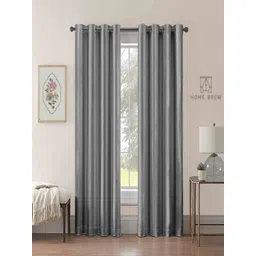 myntra elegant homes Aura Grey 2 Pieces Printed Black Out Door Curtains-picture-21
