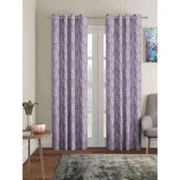myntra elegant homes Aura Purple 2 Pieces Abstract Printed Black Out Door Curtain-picture-31