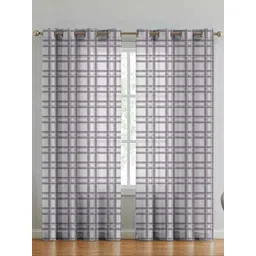 myntra elegant homes Aura Purple Set of 2 Geometric Long Door Curtain-picture-13