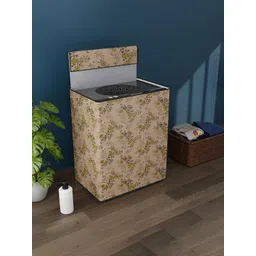 Myntra Elegant Homes Beige & Green Printed Front Loaded Washing Machine Cover-picture-28