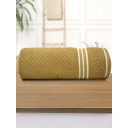 Myntra Elegant Homes Beige And White Cotton 400 GSM Bath Towel-image-2